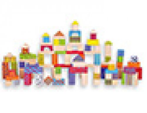 Conjunto andreutoys bloco de madeiras 100 pecas 22,5x22 cm , Andreutoys , 68314 , 8416040163704